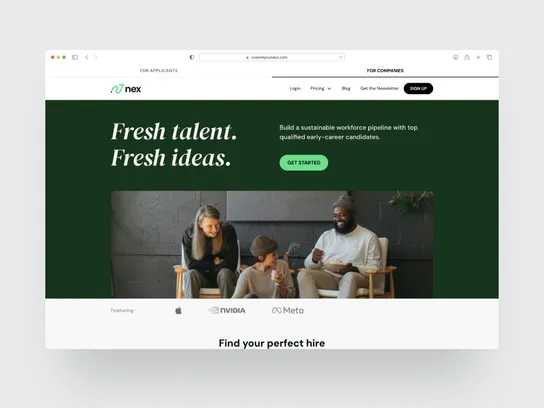 Homepage hero thumbnail for the NoExperienceJobs.io website.