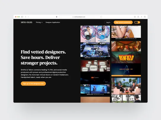 Homepage hero thumbnail for the Smiths & Tailors website