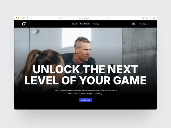 Homepage hero thumbnail for a fitness trainer landing page.
